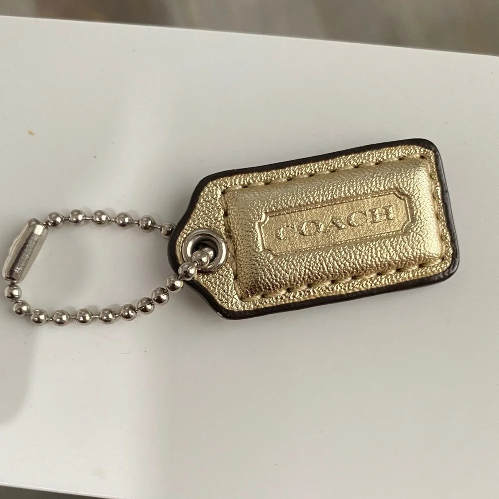 Coach Metallic Gold Handbag  Tag with Chain